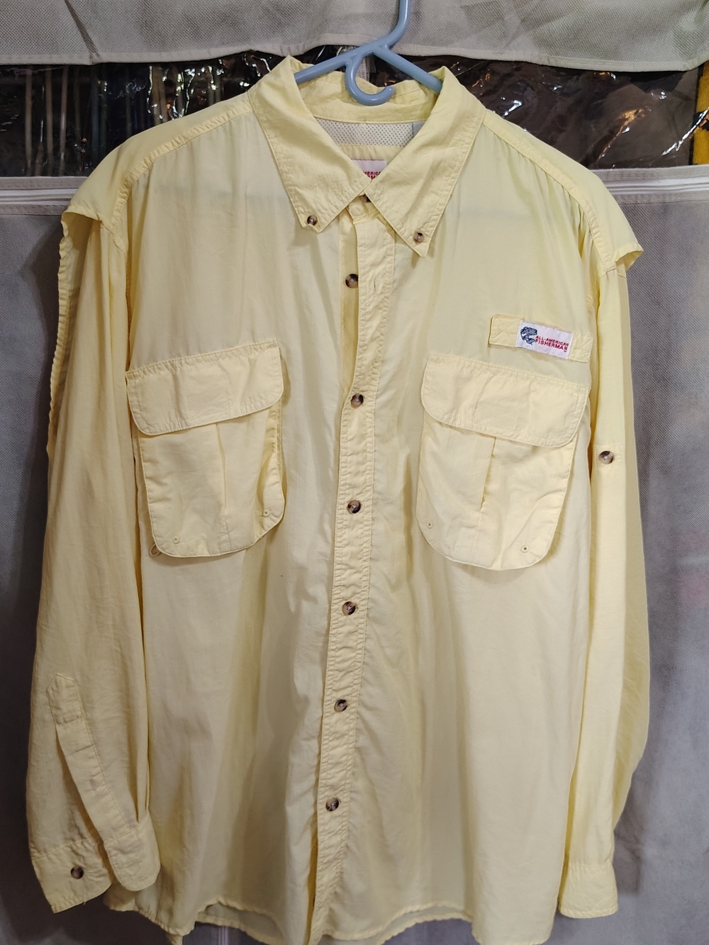All American Fisherman Pale Yellow Outdoor Fishing Shirt